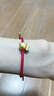 周大福简约时尚配件皮绳手绳 红绳 21.25cm AX100 实拍图