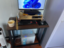 桦林语加固电脑桌台式家用卧室一体写字现代简约书桌学习办公室电竞桌子 黑架子+古橡木【16MM厚加固款】 长80宽40高75cm 实拍图