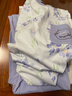 芬腾睡衣女纯棉全棉花卉印花固边圆领休闲长袖家居服套装 浅紫 L 实拍图
