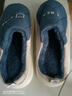 洁丽雅防水羽绒棉拖鞋男士冬季室内情侣居家保暖加绒防臭防滑棉鞋女秋冬 蓝色 【1.0经典款 店长推荐】 42-43 【适合41-42码】 实拍图