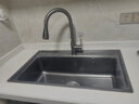 欧琳（OULIN）厨房水槽大单槽台下盆洗菜盆三孔系列一体盆纳米sus304不锈钢616H 实拍图