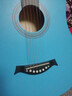 吉之琳单板41寸初学者吉他学生38寸新手练习男女生入门琴民谣木吉他乐器 40寸【单板】天蓝色 包教会+买即送全套配件 实拍图