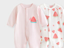 贝瑞加（Babyprints）婴儿连体衣2件装男女宝宝纯棉衣服四季爬服柔软哈衣长袖内衣 粉66 实拍图