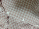 MUJI[自营限定款]女士无侧缝 双层纱织睡衣  软棉棉内衣 浅粉色格纹 S 实拍图