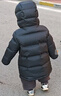 保姆鹅  【风墙】儿童羽绒服宝宝中长款护脸加厚外套保暖童装[NG2664] 炭黑 120 实拍图