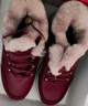 足力健老人鞋雪地靴加厚棉鞋羊毛鞋2296303D 女/雅致红 37 实拍图