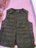 MUJI女式 轻量羽绒便携式 背心 马甲马夹女款冬季内胆保暖女装 卡其绿 S (155/80A) 实拍图