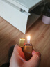 超薄珍珠打火机金属砂轮明火充气实用礼品打火机锌合金 金色 单机 1个 实拍图
