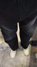 顶峰保罗（Dingfengbaoluo）美式加绒牛仔裤子男冬季高街直筒宽松加厚阔腿长裤DFS05JR黑灰XL 实拍图