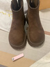 卓诗尼厚底短靴女2025年秋冬新款英伦风女靴子洋气马丁靴加绒保暖勃肯鞋 咖啡色绒里款 37 实拍图