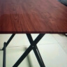 观藤折叠桌家用餐桌吃饭桌简易4人饭桌小方桌便携户外摆摊正方形桌子 深木纹（黑色桌架）80方*74高度（单桌） 实拍图