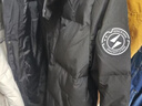 雪中飞秋冬新款时尚休闲舒适廓形男士“H”版型印花立领连帽羽绒服男 黑色|8056 2XL /185/104A 实拍图