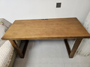 尚罗兰（SHANGLUOLAM）实木电脑桌电竞台式家用卧室书桌办公桌工作台双人电脑桌子 实木口型脚-【浅胡桃色】 长140*60*75cm【0贴皮 5CM】 实拍图
