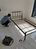 天坛家具铁艺床经典单双人钢木铁床现代环保简约小户型黑白色铁艺婚床 铁艺床（黑色）（不含床垫） 1.2*2.0m 实拍图
