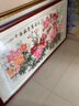 万叶居福（WanYeJu）纯手绘牡丹画花开富贵图新中式客厅装饰画国画挂画山水画字画壁画 花开富贵福满堂A【千层牡丹】 80*165CM红褐实木镜框 实拍图