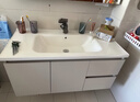 恋派奶油风浴室柜 陶瓷一体洗手盆卫生间悬挂式洗漱台一体洗脸盆组合 智能+陶瓷一体盆+龙头配件 80cm 实拍图