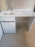洗衣机柜一体水盆阳台洗衣机台盆一体柜一体盆组合洗衣机伴侣定制 120cm左盆奶茶色 实拍图