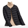 轻薄棉服女保暖内胆短款大码显瘦外套秋冬圆领外套女装 黑色 4XL 建议125-140斤 实拍图