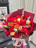 艾斯维娜鲜花速递向日葵混搭花束生日礼物全国同城配送 33朵玫瑰康乃馨混搭花束 实拍图