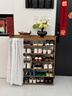 小匠材鞋架家用门口多层入户柜简易玄关防尘收纳鞋柜茶色7层90cm 实拍图