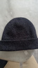 CACUSS纯羊毛毛线帽子男士秋冬加厚保暖护耳帽大头围套头针织帽黑深灰 实拍图