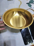 网红海鲜金锅不锈钢韩式锅双耳汤网红泡面金色加厚耐用加固小干锅 金色 20cm 实拍图