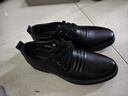 红蜻蜓男鞋平底秋冬牛皮休闲鞋男圆头商务正装皮鞋男WTA306871黑色42 实拍图