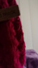 百搭韩版针织毛线红色围巾女2024圣诞冬季高级感新年礼物情侣围脖 针织围巾-酒红色-1个装-保暖 1 实拍图