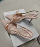 CHARLES&KEITH缎面蝴蝶结尖头高跟凉鞋女生日礼物新年礼物送女友CK1-60361556 Light Pink浅粉色 36 实拍图