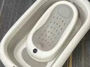 iuu婴儿洗澡盆 可折叠宝宝浴盆大号 洗澡神器躺托浴架新生儿童用品 【北欧灰】+可调节感温浴架 材质：FAD食品级材质检测认证 实拍图