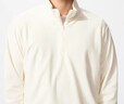优衣库男装柔滑弹力摇粒绒半拉链套头衫/长袖25秋冬新款481184 01 乳白色 L 实拍图