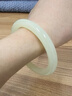 龍隐 青白玉手镯女士款晴水料A货正品和田玉髓玛瑙羊脂白镯子圆条 青白玉圆镯  圈口  58-59【适合100-110斤】 实拍图