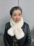 围巾女冬款獭兔毛冬季加厚围脖仿皮草围巾女学生韩版百搭保暖脖套 米白色 实拍图
