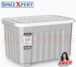 SPACEXPERT 衣物收纳箱特大号塑料整理箱车载储物箱80L灰色 1个装 带轮 实拍图