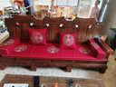 多满屋新中式红木沙发坐垫套罩实木家具沙发垫防滑垫子高端定制四季通用 富贵满堂-红色-冬夏两用双面-斜纹金纯色/多丽丝麻绣花 0.1cm*0.1cm 专业定制设计 实拍图