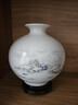 隆贺 景德镇陶瓷器小花瓶花插家居装饰客厅摆件婚庆插花瓶台面工艺品 雪景石榴 带底座 实拍图