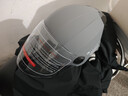 绿源电动车头盔3C认证 电瓶车半盔安全帽男女四季通用 骑行安全头盔 深灰色-高品质双镜片 实拍图