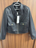 太平鸟女装短外套PU皮衣女秋装时尚高级感翻领旷野美拉德 黑色2 L  实拍图