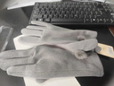 德绒手套女冬季新款式保暖加绒触屏毛球保暖耐磨弹力舒适户外防风 灰色 实拍图