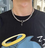 BJYL项链男士潮流嘻哈风男生锁骨链简约百搭吊坠男款钛钢卫衣配饰链子 实拍图
