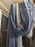 慕舒婷薄款围巾女士长款棉麻围巾吊染竹节棉纱巾防晒披肩文艺纯色大丝巾 雾霾蓝拼浅灰 190*90cm 实拍图