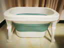 奔麦婴儿洗澡盆泡澡桶新生儿童澡盆宝宝浴桶浴盆游泳桶家用可坐可躺 可坐可躺+浴凳丨蓝 实拍图