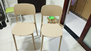 餐椅塑料椅子办公凳靠背休闲椅家用书桌椅卧室化妆椅简易小椅子 卡其色-四腿餐椅【加固标准款】 实拍图