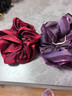 AiChoice浪漫雪纺大发圈发绳扎头发头绳大号头花皮筋韩国盘发布艺头饰 简约酒红色 实拍图
