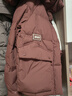 鸭鸭秋冬新品短款羽绒服女加厚连帽面包服宽松保暖韩版泡芙小个子外套 YE4B600765H红色 S （建议80-110斤） 实拍图