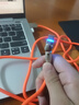 艾胜者180°旋转弯直头数据线Type-C超级快充线120W适用华为小米VIVO荣耀OPPO充电线手机加粗tpc线6A闪充 炫酷发光旋转【赤橙】120W扁圆口 1.5米 实拍图