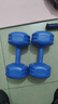 朗威哑铃女士初学者儿童小哑铃女包胶哑铃练手臂亚玲塑形家用健身器材 深海蓝 10KG =5kg*2专业健身 实拍图