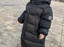 保姆鹅  【风墙】儿童羽绒服宝宝中长款护脸加厚外套保暖童装[NG2664] 炭黑 130 实拍图