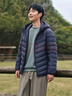 坦博尔轻薄羽绒服男士短款连帽宽松简约保暖外套TF236209 夜影蓝 185  实拍图