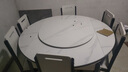 初屋 餐桌 岩板餐桌椅组合现代简约伸缩折叠圆桌家用小户型实木饭桌子 黑白色-雪山白岩板-实木椅子 1.35m 一桌六椅 实拍图